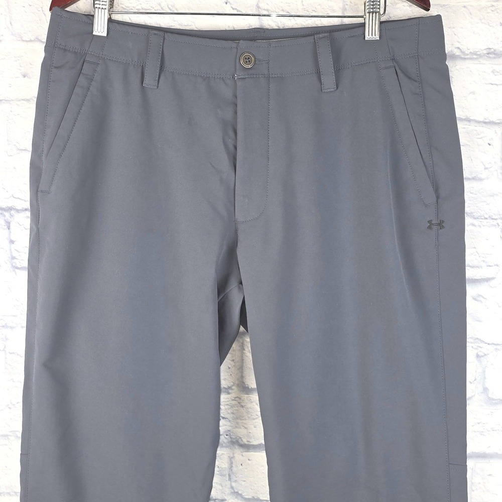 Under Armour Men UA Golf Pants Gray Cold Gear Storm Loose Fit Performance 36X34